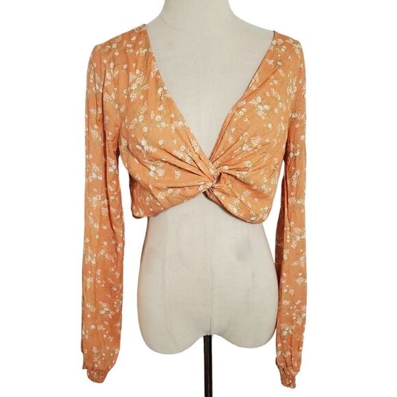 Urban Outfitters Orange & White Crop Top NWT - Picture 1 of 5